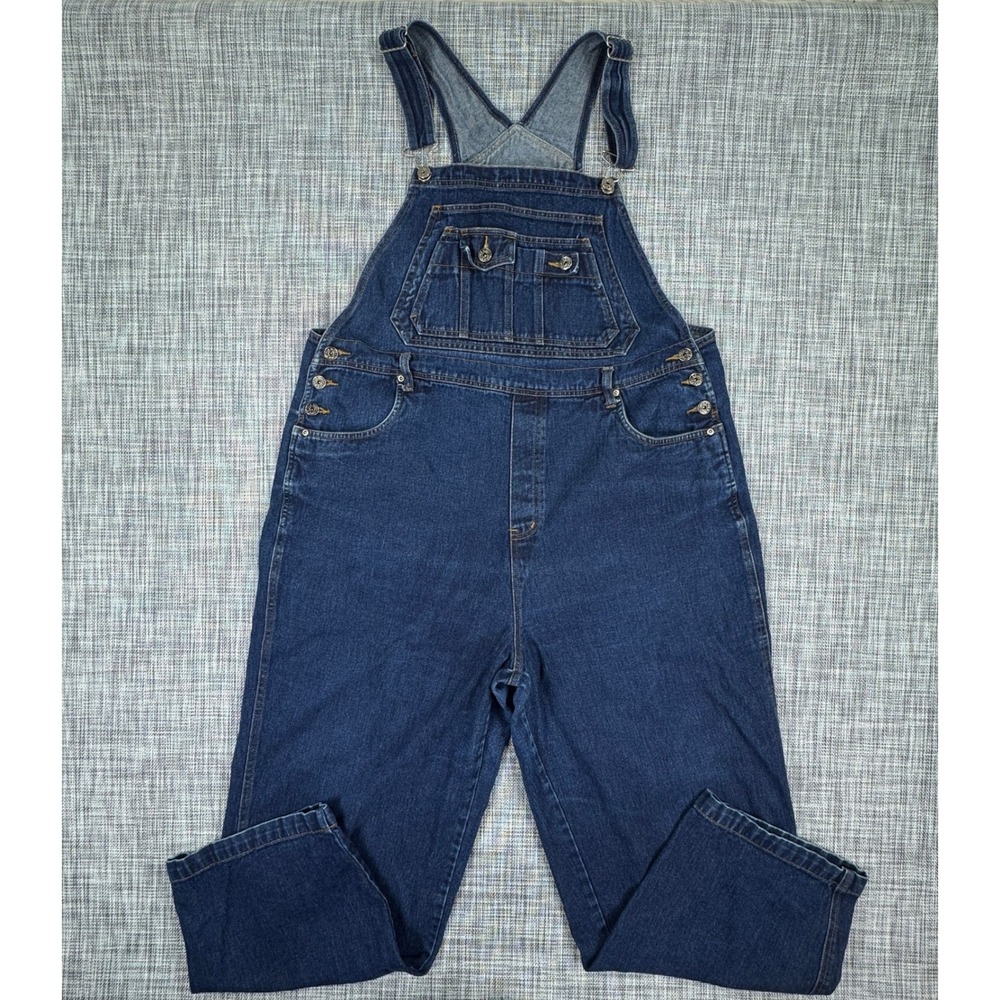 Vintage L.A. Blues Women's Plus Size 20W Denim Bib Overalls Dark Wash